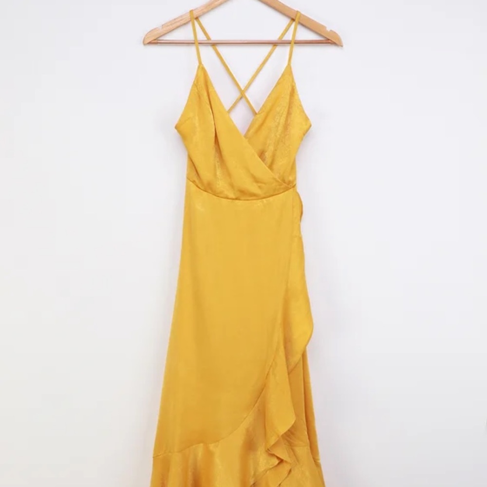Lulus Yellow Gold Dress - Picture 4 of 7